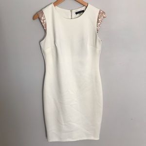 Tommy Hilfiger cream dress with rose gold sequins